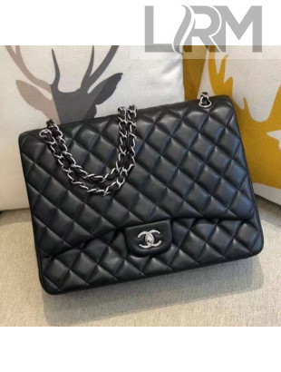 Chanel Lambskin Classic Maxi Flap Bag A58601 Black/Silver 2021