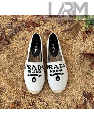 Prada Logo Canvas Espadrilles White 2022 55