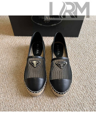 Prada Logo Mesh Espadrilles Black 2022