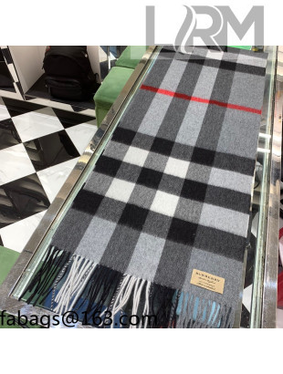 Burberry Check Cashmere Scarf 37x200cm Grey 2021 110342