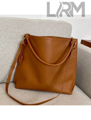 Saint Laurent Tag Hobo Bag in Smooth Calfslin 635266 Brown 2021