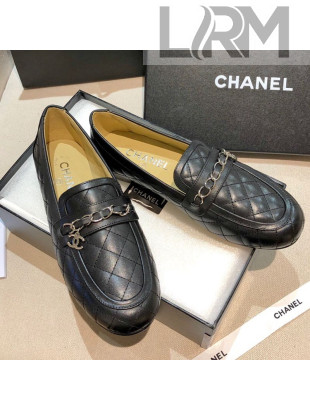 Chanel Lambskin Loafers G37312 Black 2021