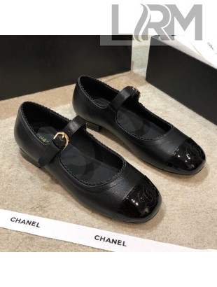 Chanel Calfskin Mary Janes Flats G36482 Black 2020