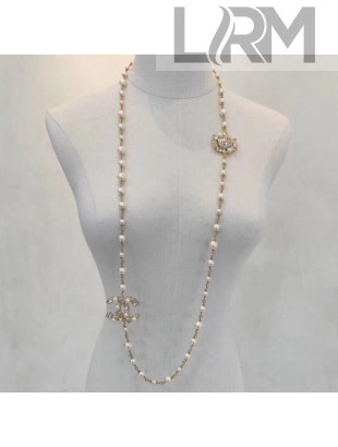 Chanel Pearl Long Necklace AB2685 2019