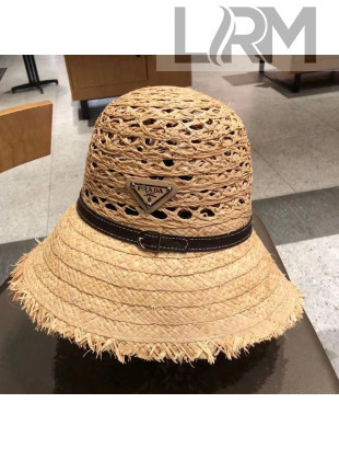 Prada Straw Bucket Hat Beige 2021