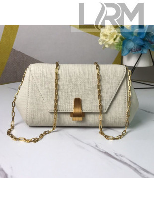 Bottega Veneta Grained Calfskin Mini BV Angle Chain Bag White 2019