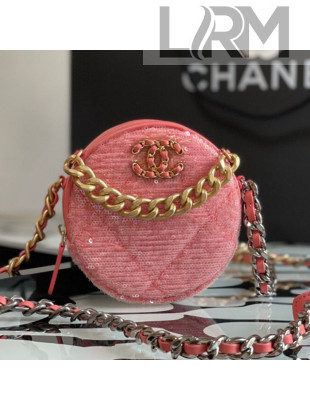 Chanel 19 Sequins Clutch with Chain AP0945 Light Pink 2021