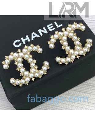 Chanel Pearl CC Stud Earrings 01 2020