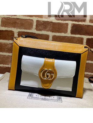 Gucci Small Shoulder Bag with Double G 648999 Black/Yellow/White 2021