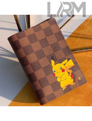 Louis Vuitton Damier Ebene Canvas Pikachu Print Passport Cover M64411 2019