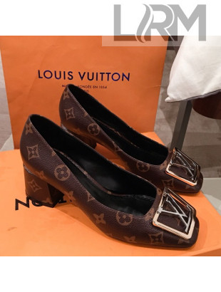 Louis Vuitton Madeleine Monogram Canvas Square LV Pumps 5.5cm Heel 2020