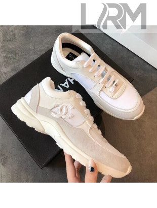 Chanel Suede Calfskin Sneakers G34360 White 2019