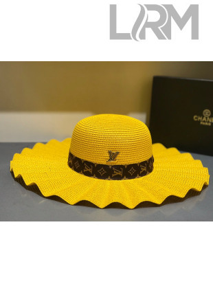 Louis Vuitton Straw Wave Wide Brim Hat Yellow LV08 2021