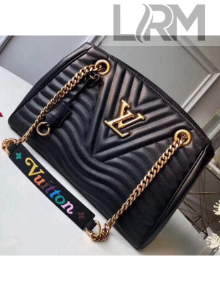 Louis Vuitton Calfskin New Wave Chain Tote Bag M51496 Black 2018