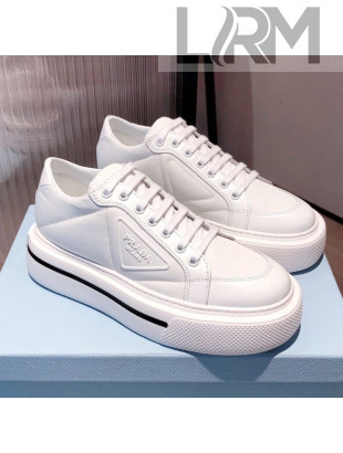 Prada Macro Re-Nylon and Brushed leather Sneakers White 2021