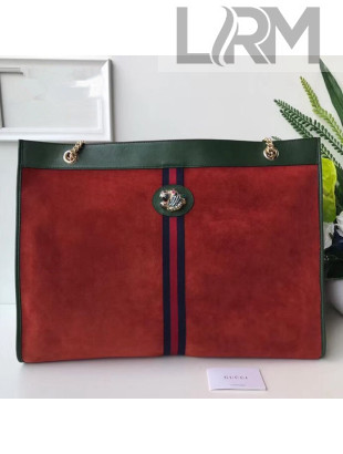 Gucci Suede Rajah Maxi Tote 537218 Orange 2018