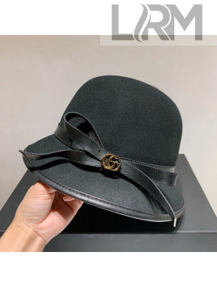 Gucci Wool Bucket Hat with GG Bow Black 2020