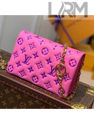 Louis Vuitton Pochette Coussin Chain Mini Bag in Monogram Leather M80745 Pink/Purple 2021