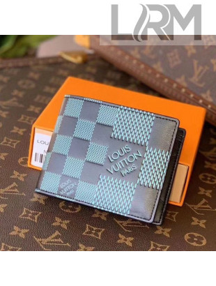 Louis Vuitton Men's Multiple Wallet in Damier 3D Leather N60440  Aqua Green 2021