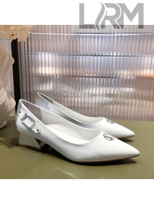 Louis Vuitton Magnetic Pumps 3.5cm in Glazed Calf Leather White 2022