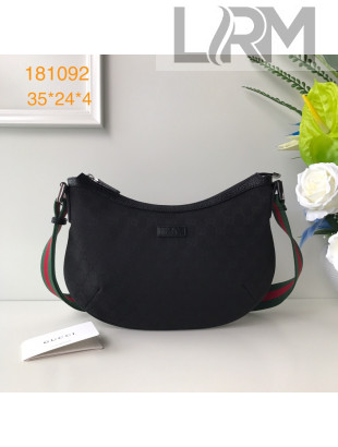 Gucci GG Canvas Shoulder Bag 181092 Black 2021