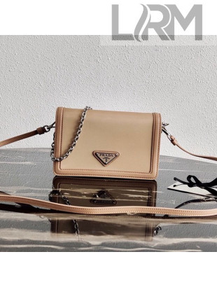 Prada Nylon and Leather Mini Bag 1BP019 Beige 2020