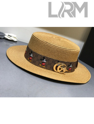 Gucci Straw Wide Brim Hat Khaki G26 2021