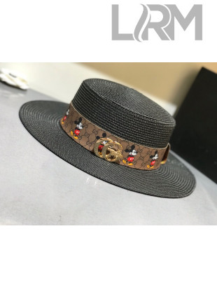 Gucci Straw Wide Brim Hat Black G22 2021