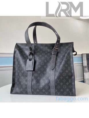 Louis Vuitton Monogram Eclipse Canvas New Cabas Zippe GM Bag M45379 Black/Grey 2020