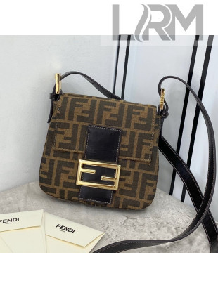 Fendi Vintage FF Canvas Hobo Mini Bag 0153 Brown 2021