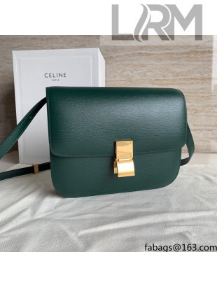 Celine Medium Classic Bag in Ripples Calfskin Leather Green 2021 Top Quality