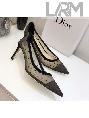 Dior J'adior D-Moi Point Heel 65mm Pump in Dotted Mesh Black 2019