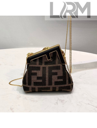 Fendi First Nano Bag Charm in FF Canvas Black 2021 80018S