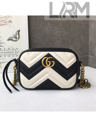 Gucci GG Marmont Matelassé Mini Shoulder Bag 448065 Black/White 2022