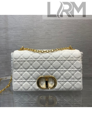 Dior Large Caro Chain Bag in White Soft Cannage Calfskin 2021