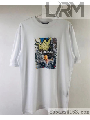 Balenciaga Cotton T-shirt BT61904 White 2021(For Women and Men)