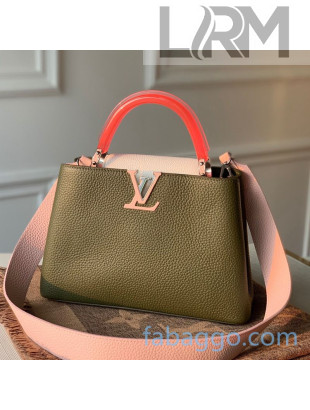 Louis Vuitton Capucines BB Bag with Translucent Top Handle M56300 Green/Pink 2020