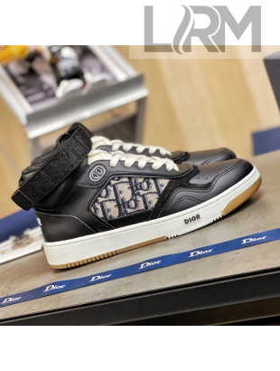 Dior B27 High-Top Sneakers in Black Calfskin and Oblique Jacquard 2020 (For Women and Men)