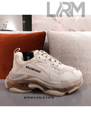 Balenciaga Triple S Sneakers Beige 2021 12 (For Women and Men)