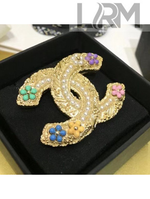 Chanel Flower CC Brooch AB5966 Multicolor 2021