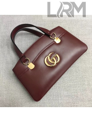 Gucci Leather Arli Large Top Handle Bag 550130 Burgundy 2019