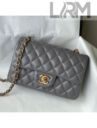 Chanel Lambskin Classic Mini Flap Bag A69900 Gray/Gold 2021 