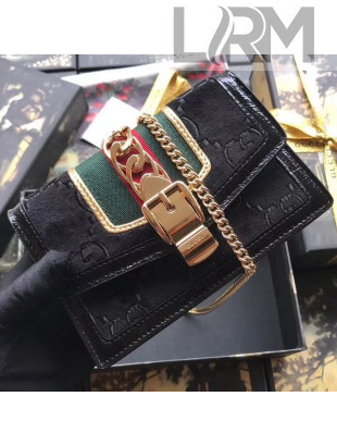 Gucci Sylvie GG Velvet Mini Chain Bag 494646 Black 2018