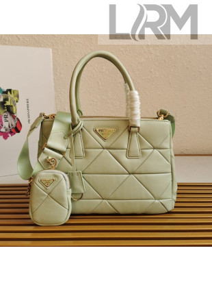 Prada Small Quilted Lambskin Galleria Bag 1BA863 Green 2021