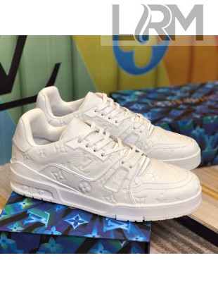 Louis Vuitton Men's LV Trainer Sneakers 1A812O All White 202008 