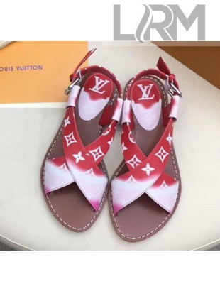 Louis Vuitton LV Escale Palma Flat Sandal Red 2020