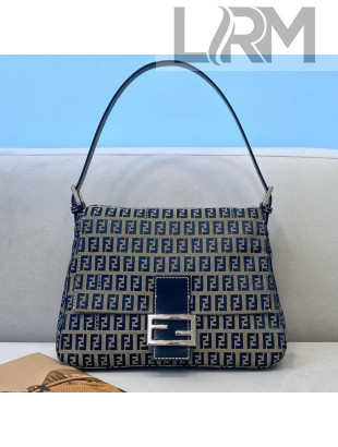 Fendi Vintage Baguette FF Shoulder Bag 0121 Blue 2021