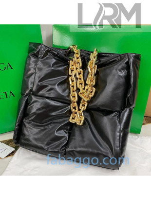 Bottega Veneta The Chain Tote Bag in Padded Woven Calfskin Black 2020