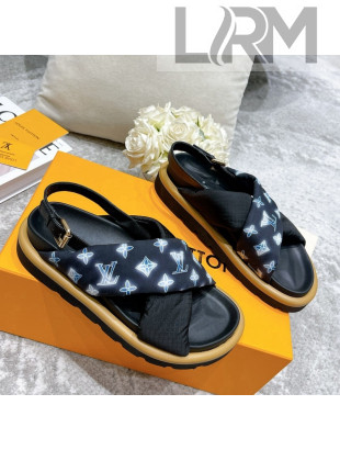 Louis Vuitton Pool Pillow Comfort Down Sandals Navy Blue 2021 111779