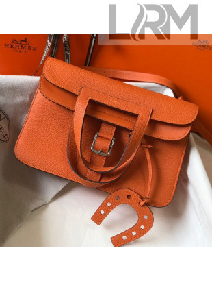 Hermes Halzan Togo Calfskin Leather Bag Orange 2021